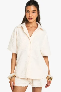 boohoo Chemise oversize texturée<Femme Tops