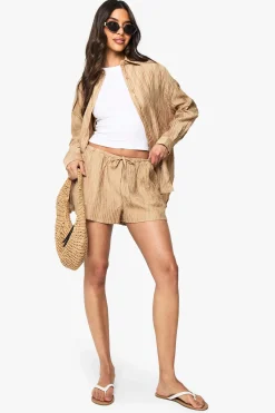 Chemise Oversize Tissée À Effet Froissé