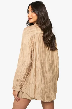 Chemise Oversize Tissée À Effet Froissé