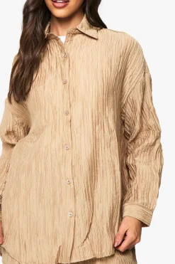 Chemise Oversize Tissée À Effet Froissé