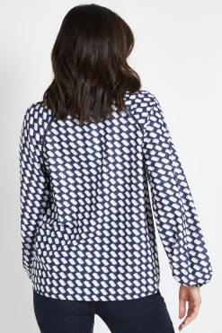 Wallis Chemise Oversize Tissée À Imprimé Géométrique Avec Col Noué<Femme Tops