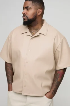 Chemise oversize trapèze en synthétique plissé pour grandes tailles