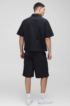 Chemise oversize zippée en nylon