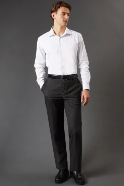 Chemise Oxford Blanche Coupe Ajustée Manches Longues Facile à Repasser