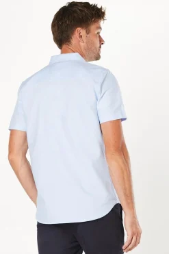 Chemise Oxford Bleu Clair à Manches Courtes