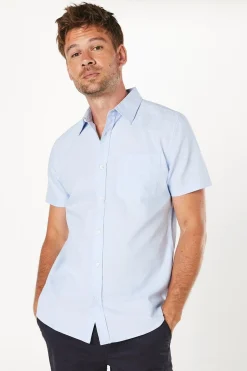 Chemise Oxford Bleu Clair à Manches Courtes