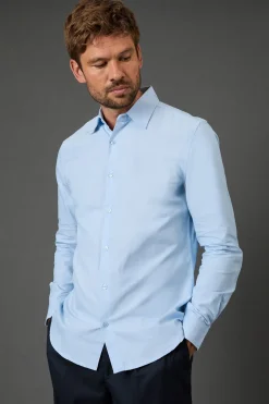 Chemise Oxford Bleu Clair à Manches Longues