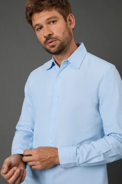 Chemise Oxford Bleu Clair à Manches Longues