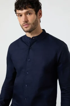 Burton Chemise Oxford Col Grand-père Manches Longues<Homme Chemises