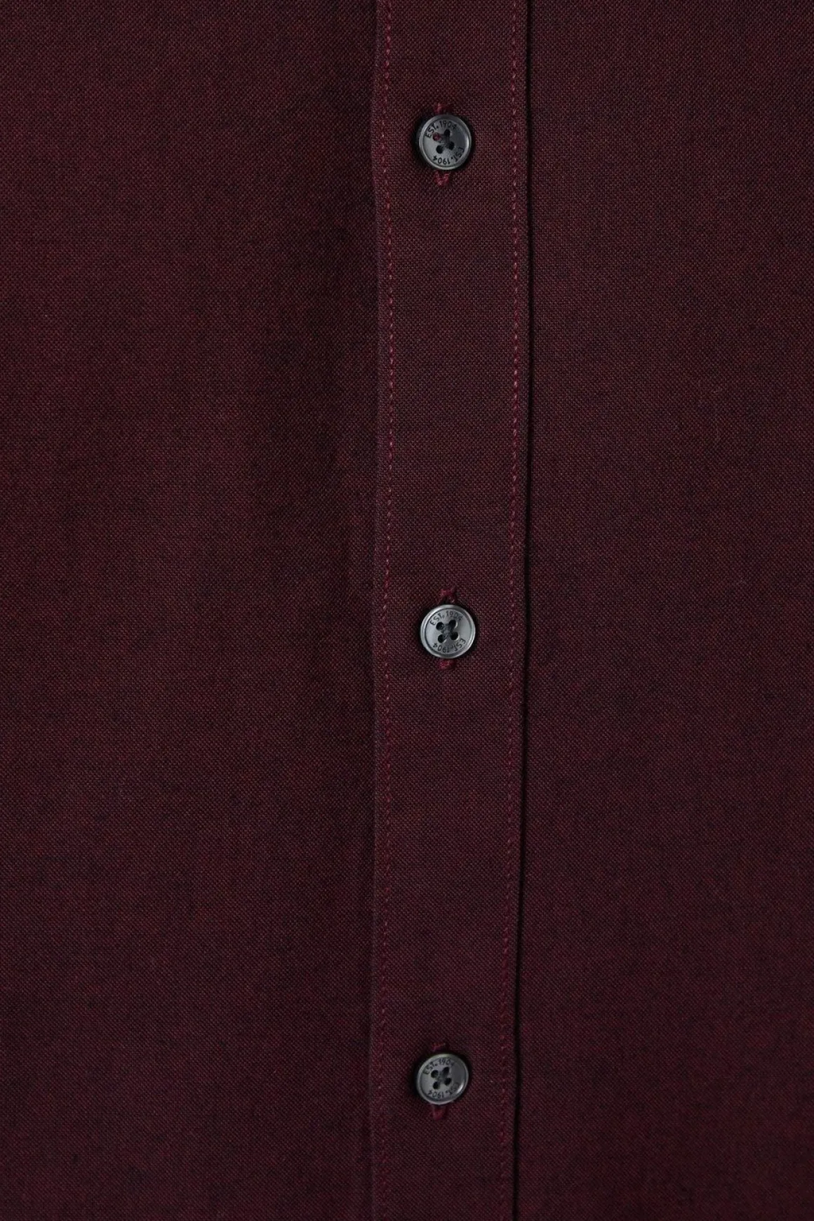 Chemise Oxford Bordeaux à Manches Courtes