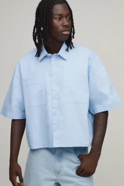 Chemise Oxford Boxy Courte À Manches Mi-longues