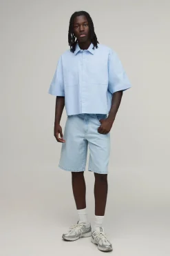 Chemise Oxford Boxy Courte À Manches Mi-longues