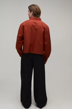 boohooMAN Chemise Oxford Brodée Courte Oversize<Homme Chemises