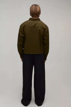 boohooMAN Chemise Oxford Brodée Courte Oversize<Homme Chemises