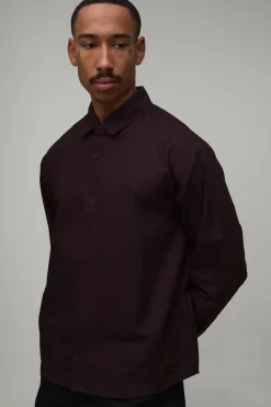 Chemise Oxford Brodée Oversize À Ourlet Courbe