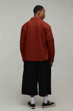 Chemise Oxford Brodée Oversize À Ourlet Arrondi