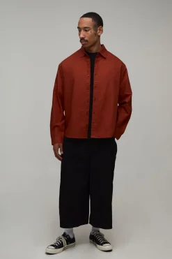 Chemise Oxford Brodée Oversize À Ourlet Courbe