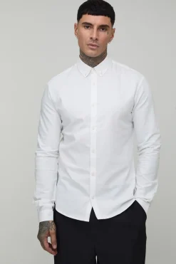Chemise Oxford Manches Longues Coupe Slim Col Boutonné Tall