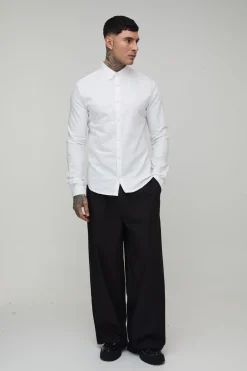 Chemise Oxford Manches Longues Coupe Slim Col Boutonné Tall