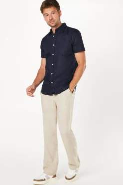 Chemise Oxford Marine à Manches Courtes