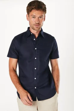 Chemise Oxford Marine à Manches Courtes