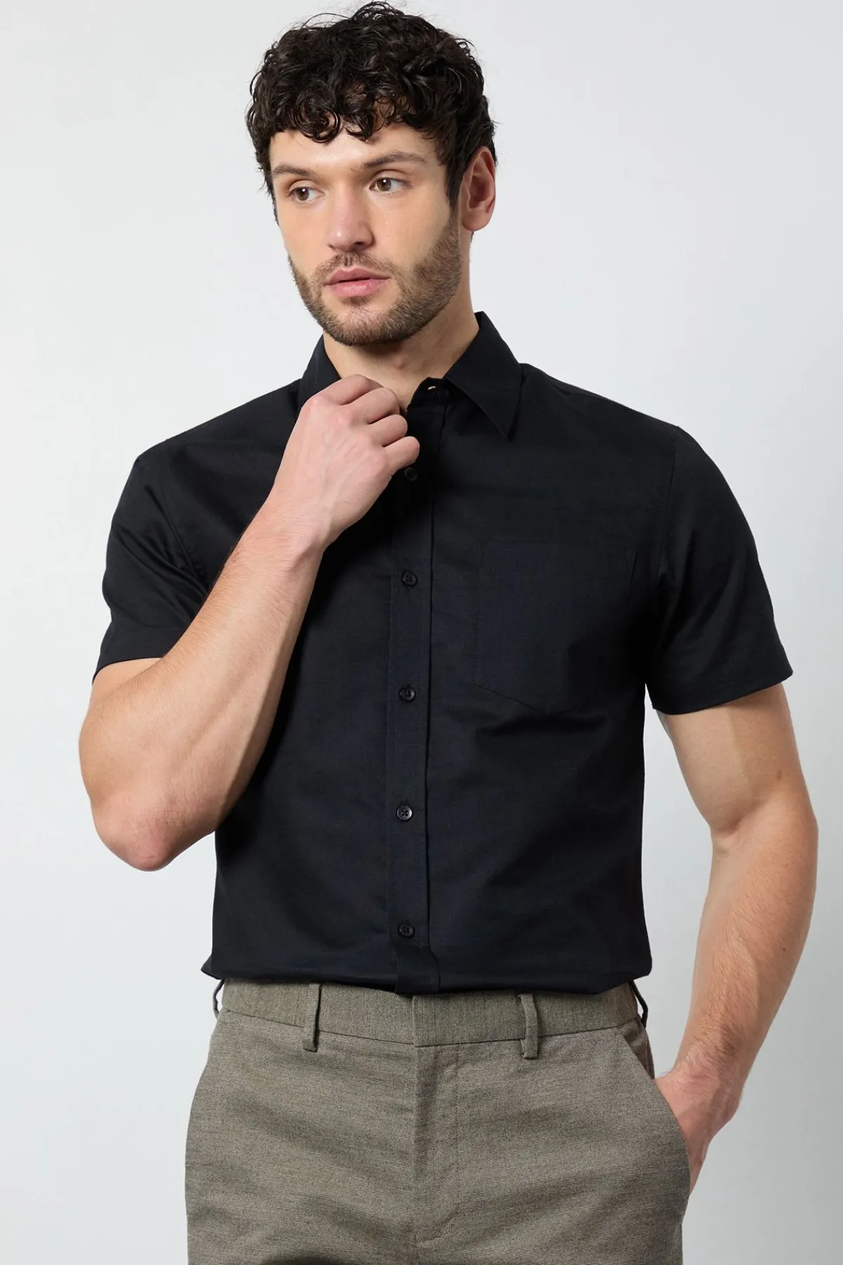 Burton Chemise Oxford Noire à Manches Courtes<Homme Chemises