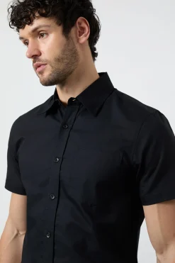 Burton Chemise Oxford Noire à Manches Courtes<Homme Chemises