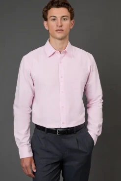 Chemise Oxford Rose à Manches Longues