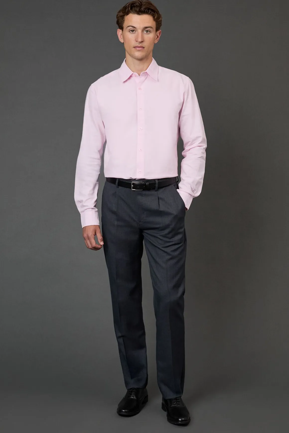 Chemise Oxford Rose à Manches Longues