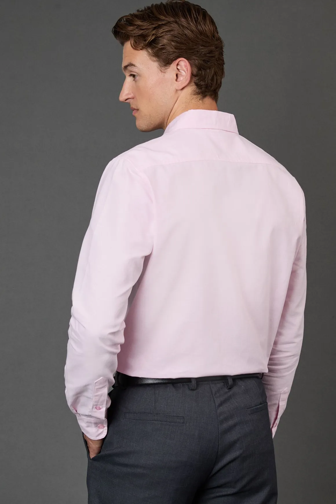 Chemise Oxford Rose à Manches Longues