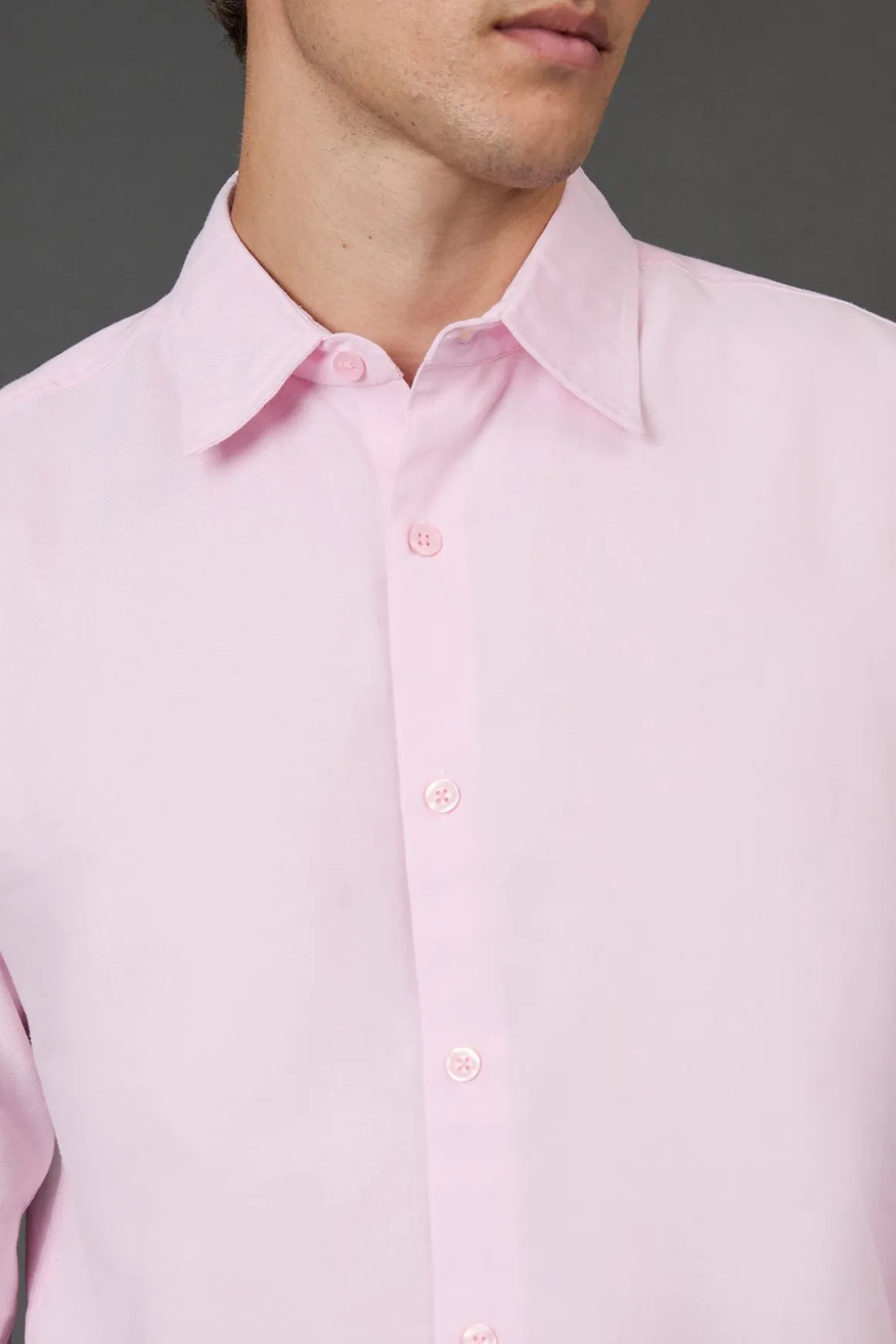 Chemise Oxford Rose à Manches Longues