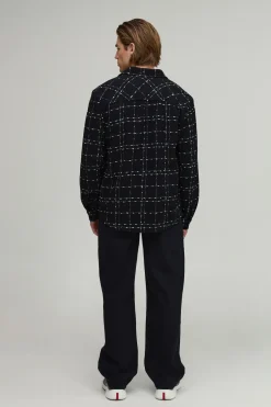 Chemise par-dessus à carreaux texturée et robuste