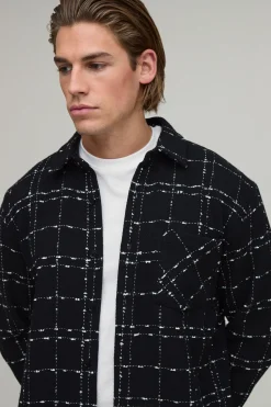 Chemise par-dessus à carreaux texturée et robuste