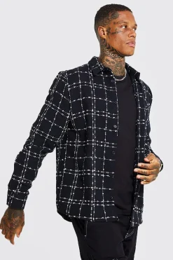 Chemise par-dessus à carreaux texturée et robuste