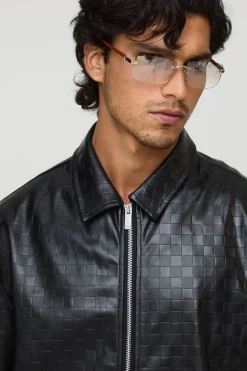 Chemise par-dessus à manches courtes à col en synthétique