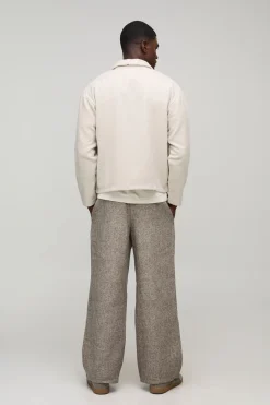 Chemise par-dessus surdimensionnée à texture brossée