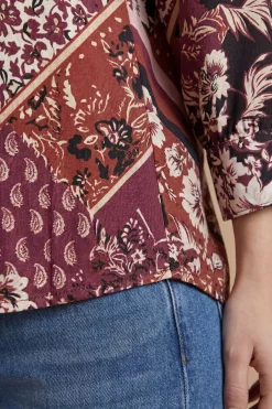 Dorothy Perkins Chemise Patchwork À Enfiler<Femme Looks Chocolat|Tops