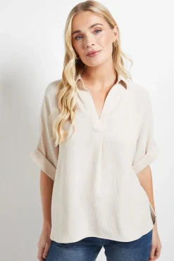 Chemise Petite à Col Tissé et Enfilage par le Haut