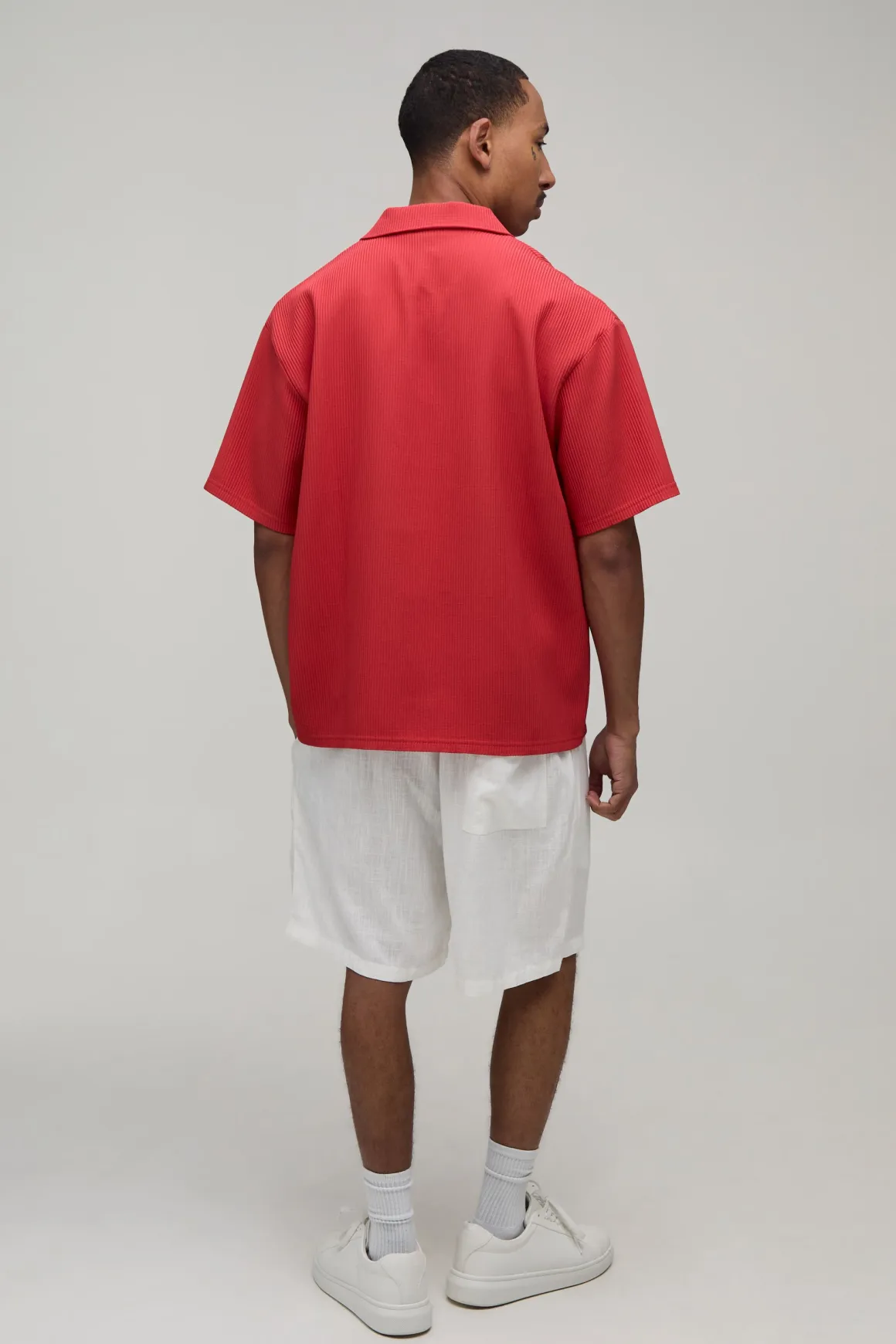 Chemise Plissée Oversize À Col En V