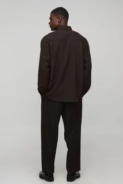 Chemise plissée texturée surdimensionnée