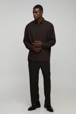 Chemise plissée texturée surdimensionnée