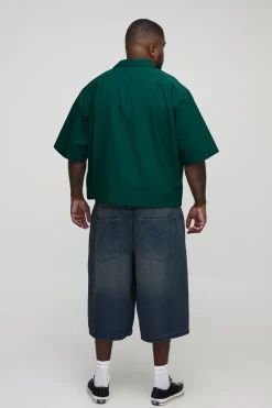 boohooMAN Chemise Plus Boxy Oversize en popeline<Homme Chemises Grande Taille|Chemises