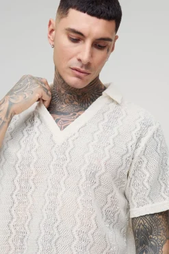 Chemise polo crochet Zig Zag pour grande taille