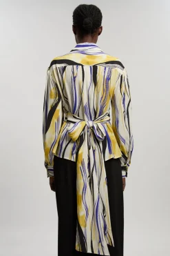 Chemise Portefeuille En Sergé Tissé À Imprimé Coups De Pinceau