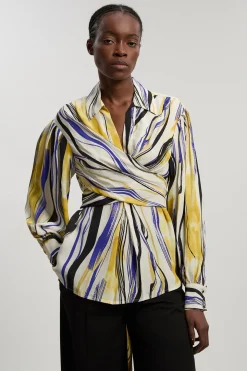Chemise Portefeuille En Sergé Tissé À Imprimé Coups De Pinceau