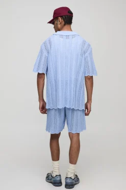 boohooMAN CHEMISE pour homme surdimensionnée, carrée, brodée, ondulée, au crochet et tricotée<Homme Chemises|Maille