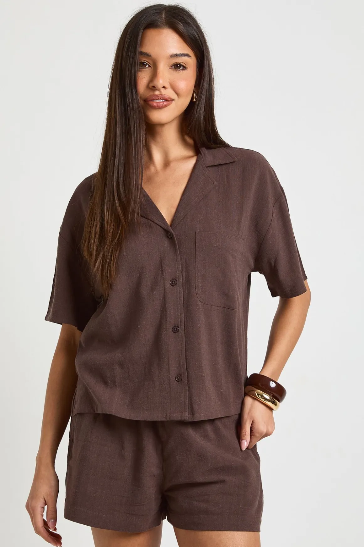 Chemise Premium En Lin À Manches Courtes