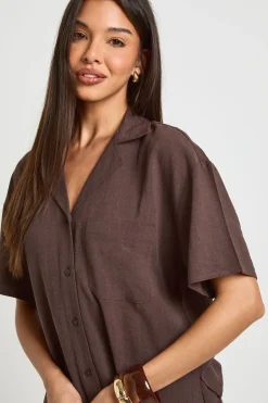 Chemise Premium En Lin À Manches Courtes