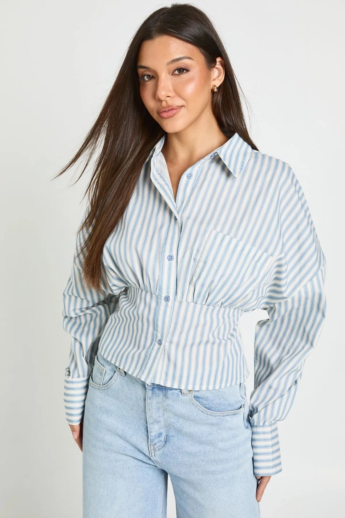 boohoo Chemise Rayée Cintrée<Femme Tops