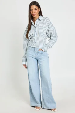 boohoo Chemise Rayée Cintrée<Femme Tops